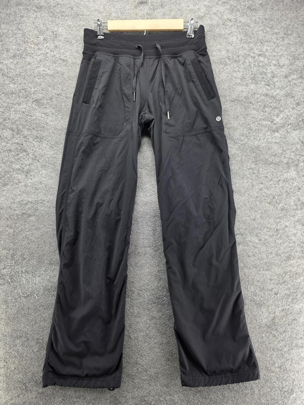 Lululemon Pants Womens 6 Black Jogger Elastic Waist Pockets Reflective 33 Inseam
